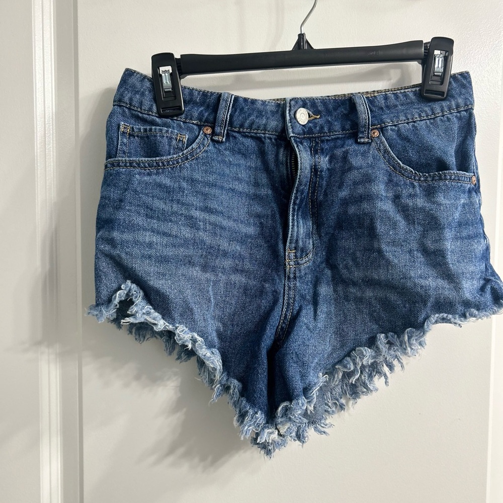 Sincerely Jules Blue Frayed Jean Shorts